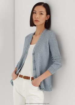 flitteres lenkeverék kardigán 2680489415 nők Ralph Lauren indigó óceán multi