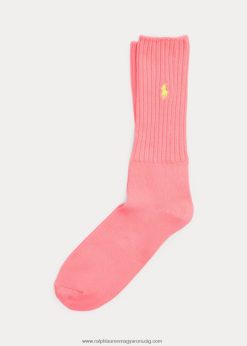 fluoreszkáló, sliccelt legénységi zokni 2680482374 férfiak Ralph Lauren neon rózsaszín