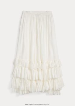 fodros szegélyű pamut voile szoknya 2680483624 nők Ralph Lauren krém