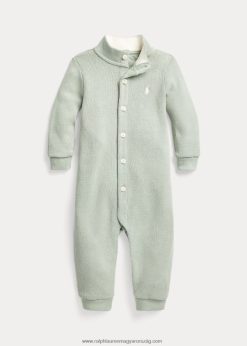 franciabordás pamut kezeslábas 26804810044 baba Ralph Lauren világos zöld