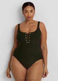 fűzős egyrészes 2680484522 nők Ralph Lauren olajbogyó