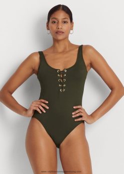 fűzős egyrészes 2680489432 nők Ralph Lauren olajbogyó