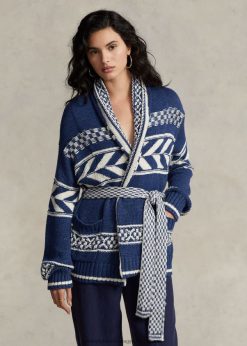 geocsíkos pamut-vászon kardigán 2680483054 nők Ralph Lauren haditengerészet multi