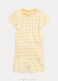 gingham bordás dzsörzé alvó szett 2680487325 gyerekek Ralph Lauren kukorica sárga