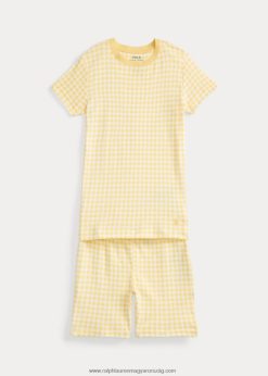 gingham bordás dzsörzé alvó szett 2680487327 gyerekek Ralph Lauren kukorica sárga