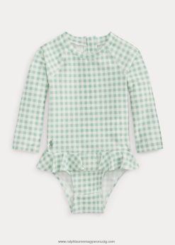 gingham fodros egyrészes kiütésvédő 2680487948 baba Ralph Lauren kifakult menta