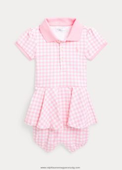 gingham mesh póló buborék shortall 2680488144 baba Ralph Lauren rózsaszín gingham