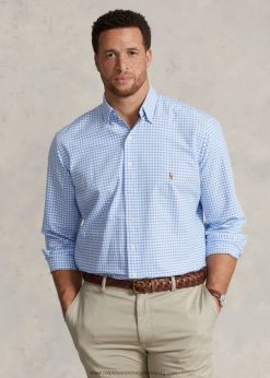 gingham oxford ing 2680481421 férfiak Ralph Lauren világoskék/fehér