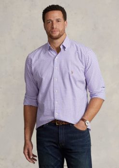 gingham oxford ing 2680481423 férfiak Ralph Lauren kaktusz lila/fehér
