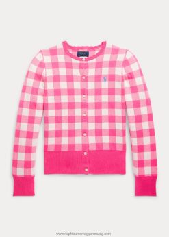 gingham pamut kardigán 2680487132 gyerekek Ralph Lauren finom rózsaszín
