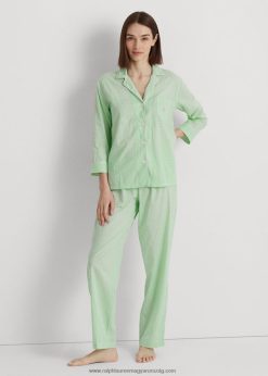 gingham pamut-keverék gyepszett 2680484463 nők Ralph Lauren zöld regény