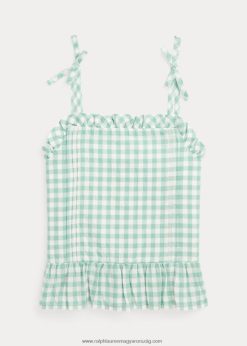 gingham pamut madras felső 2680486848 gyerekek Ralph Lauren fakó menta/deckwash fehér