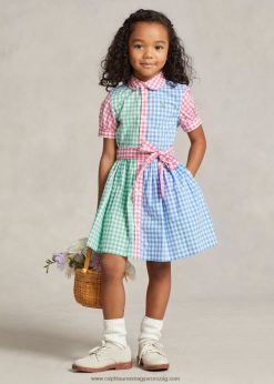 gingham pamut poplin ingruha 2680487344 gyerekek Ralph Lauren kék/fehér multi