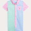 gingham pamut poplin szórakoztató shortall 2680488148 baba Ralph Lauren vidám ing