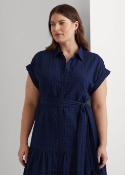 gingham pamut ruha 2680484658 nők Ralph Lauren kifinomult haditengerészet