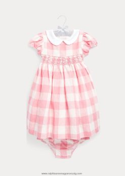 gingham smocked vászonruha & bloomer 2680487865 baba Ralph Lauren rózsaszín gingham