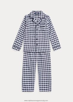 gingham twill alvókészlet 2680486395 gyerekek Ralph Lauren fehér/newporti haditengerészet