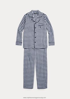 gingham twill alvókészlet 2680486396 gyerekek Ralph Lauren fehér/newporti haditengerészet