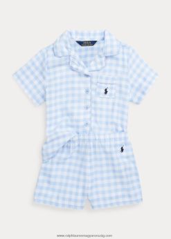 gingham twill alvókészlet 2680487312 gyerekek Ralph Lauren fehér/irodakék