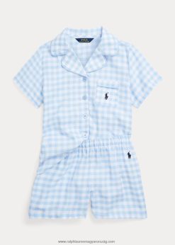 gingham twill alvókészlet 2680487317 gyerekek Ralph Lauren fehér/irodakék
