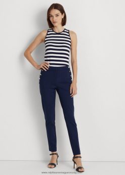 gombos szegélyű ponte bokanadrág 2680483954 nők Ralph Lauren kifinomult haditengerészet