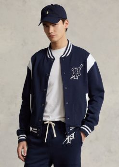 gyapjú letterman kabát 2680481059 férfiak Ralph Lauren tengerjáró/fehér
