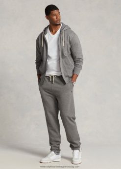 gyapjú melegítőnadrág 2680481643 férfiak Ralph Lauren hamuszürke hanga