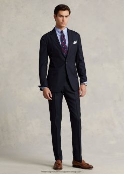 gyapjú oxford öltöny nadrág 268048712 férfiak Ralph Lauren haditengerészet