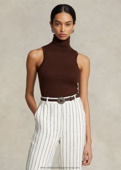 gyapjú ujjatlan garbó 2680483160 nők Ralph Lauren csokoládébarna