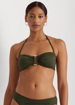 gyűrűs elejű bandeau bikinifelső 2680489441 nők Ralph Lauren olajbogyó