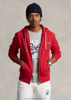 halmozott logós polár teljes cipzáras kapucnis pulcsi 2680488629 férfiak Ralph Lauren 2000 rl piros