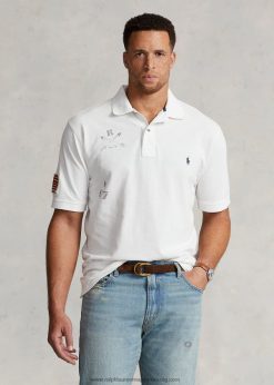 hálós grafikus pólóing 2680481372 férfiak Ralph Lauren klasszikus oxford fehér