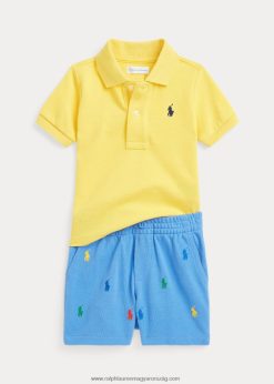 hálós pólóing és rövid szett 2680487761 baba Ralph Lauren jelző sárga