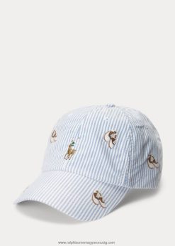 hímzett csíkos oxford golyós sapka 2680482366 férfiak Ralph Lauren oxford csík