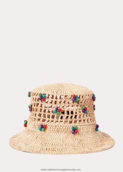 horgolt raffia vödörsapka 2680485558 nők Ralph Lauren természetes