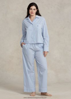 hosszú ujjú poplin pizsama szett 2680482893 nők Ralph Lauren