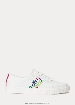 janson iii nappa bőr tornacipő 2680485080 nők Ralph Lauren többszínű logó/fehér