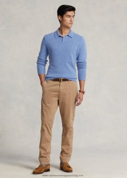 jarrett stretch slim fit szatén nadrág 268048668 férfiak Ralph Lauren khaki domb