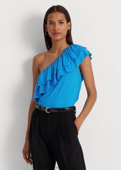 jersey egy vállú felső 2680483877 nők Ralph Lauren lángoló óceán