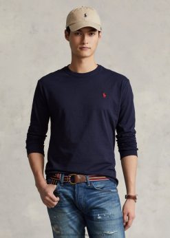 jersey hosszú ujjú póló-mindenhez passzol 268048180 férfiak Ralph Lauren tinta