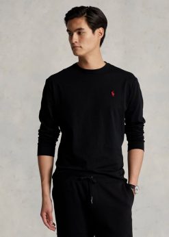 jersey hosszú ujjú póló-mindenhez passzol 268048183 férfiak Ralph Lauren fekete