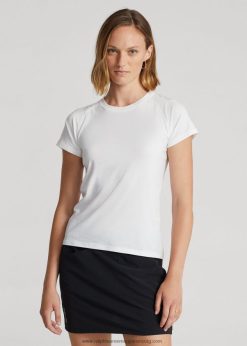 jersey rövid ujjú póló 2680489384 nők Ralph Lauren kerámia fehér