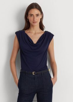 jersey ujjatlan csuklós felső 2680489567 nők Ralph Lauren kifinomult haditengerészet