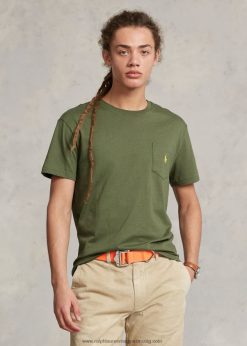 jersey zsebes póló-mindenhez passzol 268048243 férfiak Ralph Lauren sötét zsálya