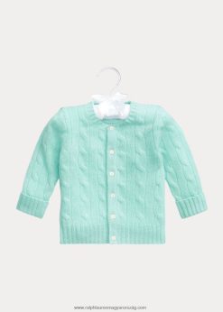 kábel kötésű kasmír kardigán 2680488002 baba Ralph Lauren türkiz