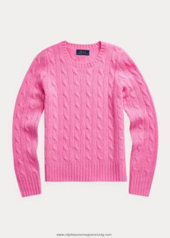 kábel kötésű kasmír pulóver 2680487200 gyerekek Ralph Lauren hammond rózsaszín