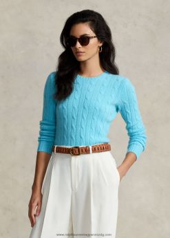 kábel kötésű kasmír pulóver 2680489112 nők Ralph Lauren türkiz nova