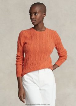 kábel kötésű kasmír pulóver 2680489115 nők Ralph Lauren naplemente égbolt