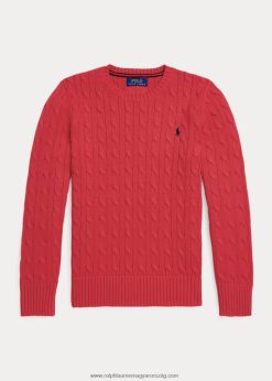 kábel kötésű pamut pulóver 2680486549 gyerekek Ralph Lauren jobboldali piros
