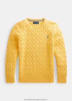 kábel kötésű pamut pulóver 2680486550 gyerekek Ralph Lauren kukorica sárga
